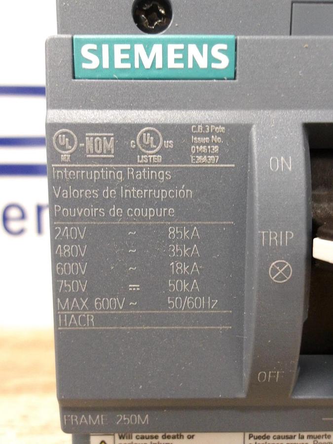 SIEMENS 175 AMP BREAKER 240-480-600 V, #7201140G NIB