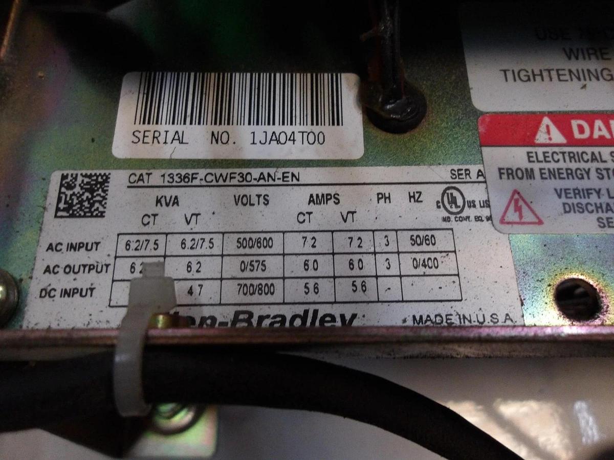 Used ALLEN BRADLEY 1336F CENTERLINE BUCKET W/ 3 HP DRIVE, #10301148G USED