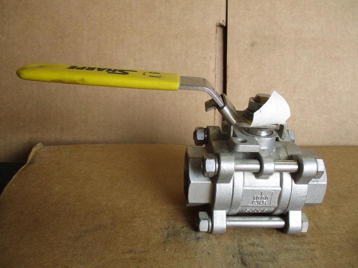 Used SHARPE 1" STAINLESS BALL VALVE(SOCKET WELD), #4161113J NEW