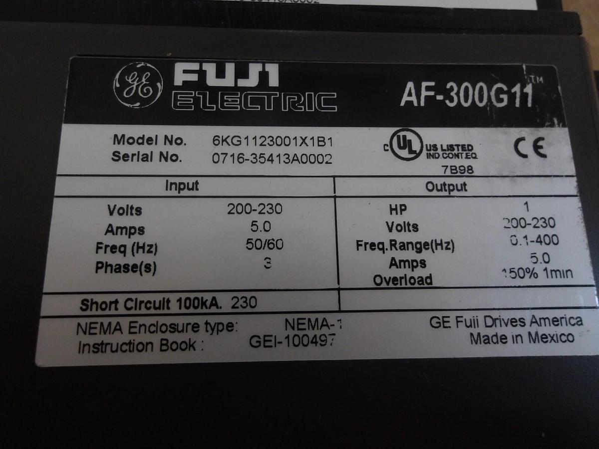Used GE FUJI AF-300 MOTOR CONTROLLER 1 HP, #217245G NEW