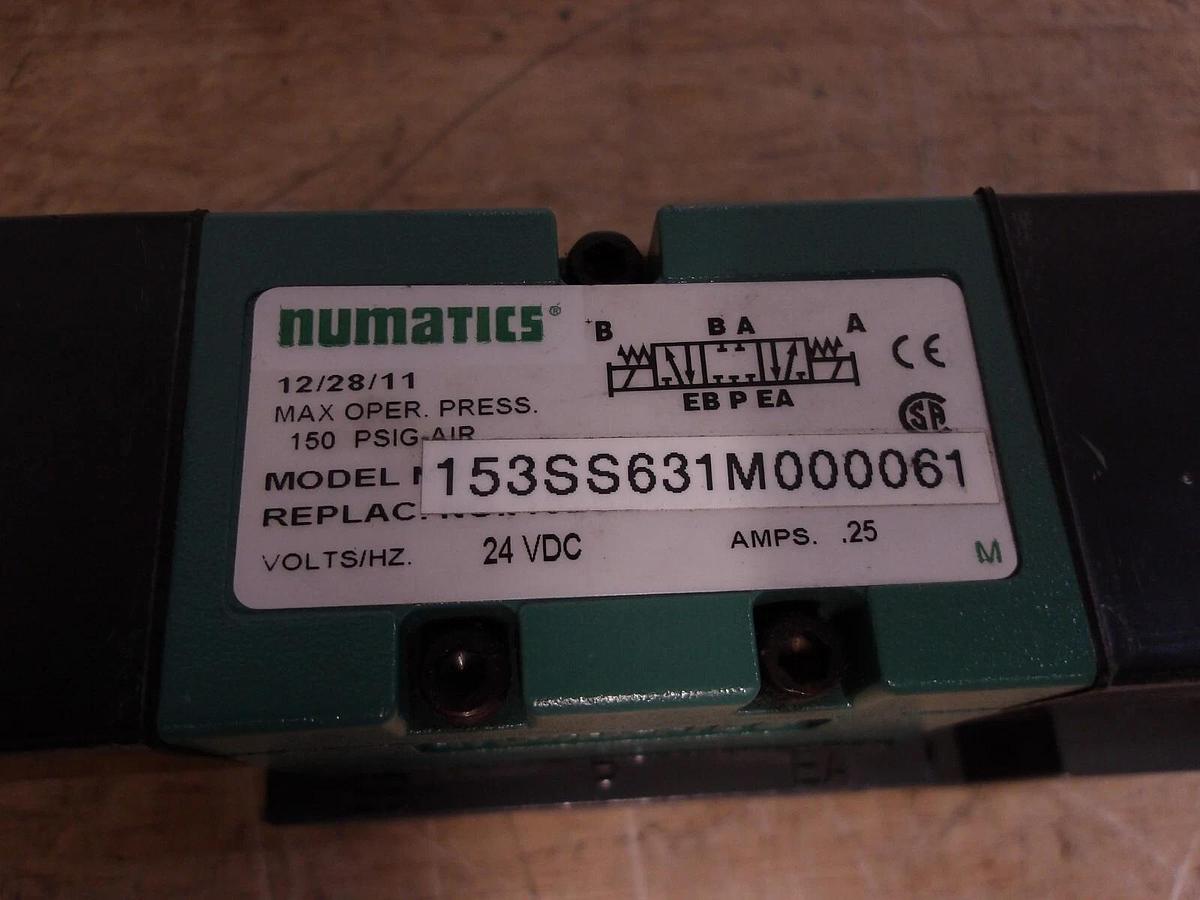 Used NUMATICS 153SS631M000061 PNEUMATIC SOLENOID VALVE, #62823G NEW