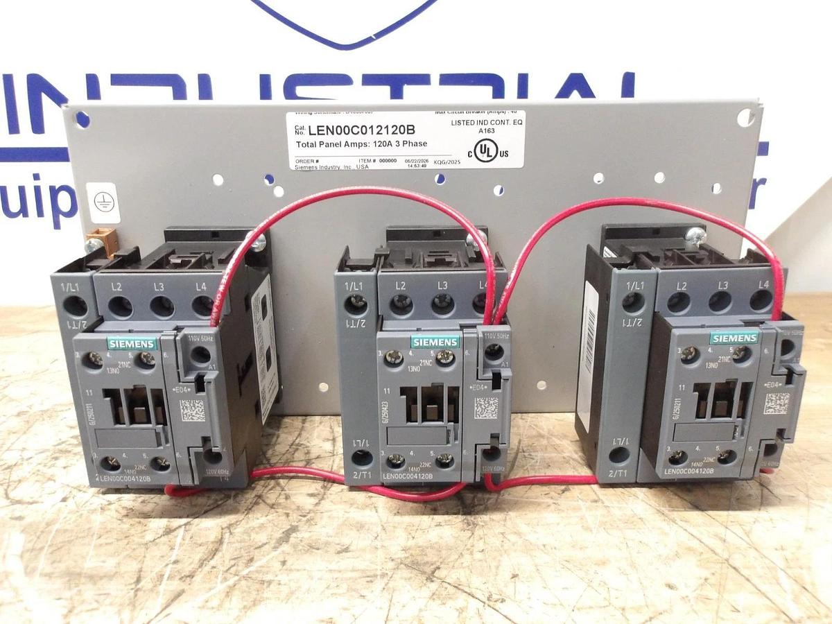Used SIEMENS 120 A LIGHTING CONTACTOR LEN00C012120B, #617220G NEW