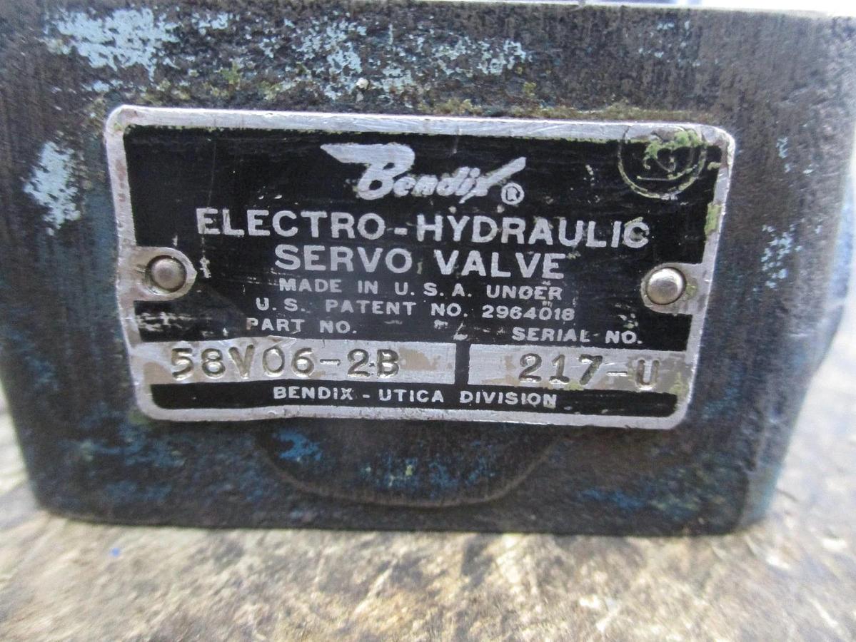 Used BENDIX 58V06-2B ELECTRO-HYDRAULIC SERVO VALVE, #828956J USED