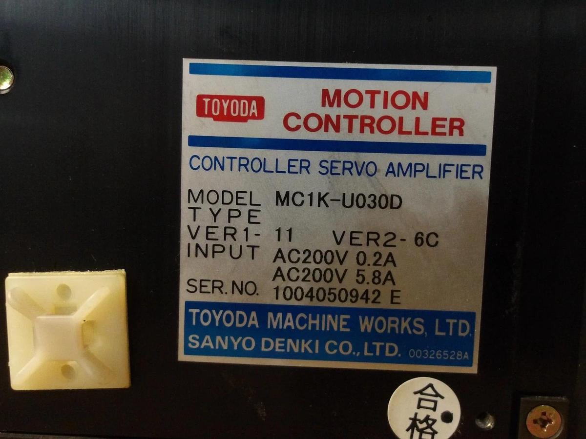 Used TOYODA MC1K-U030D MOTION SERVO AMPLIFIER CONTROLLER, #1217205G USED
