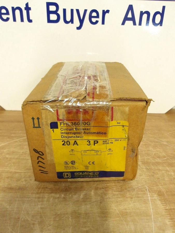 SQUARE D 20 AMP BREAKER 600/250 V, #2211225G NIB