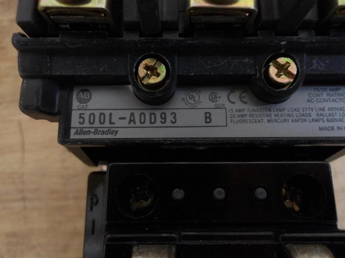 ALLEN BRADLEY 500L-A0D93 LIGHTING CONTACTOR AC, #520235GNIB
