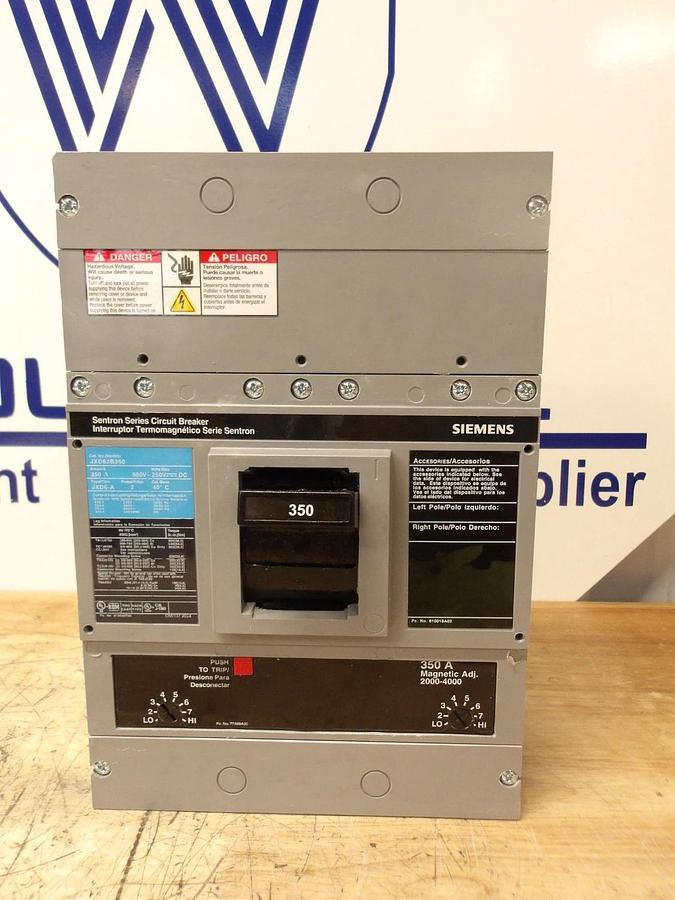 Used SIEMENS 350 AMP BREAKER 600/250 VDC, #714215G PARTS ONLY
