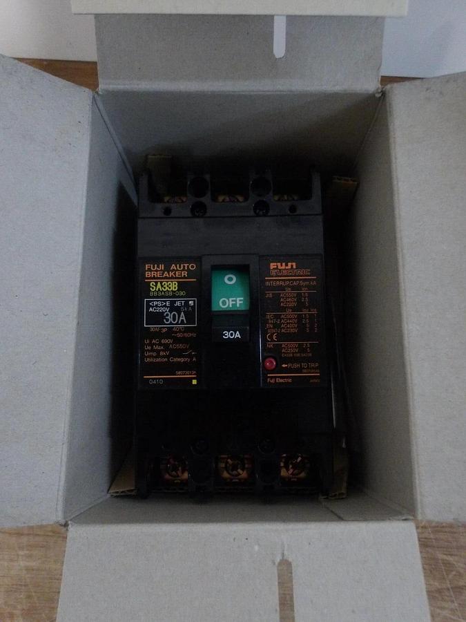 FUJI 30 AMP BREAKER SA33B, 550 VAC, #224807G NIB