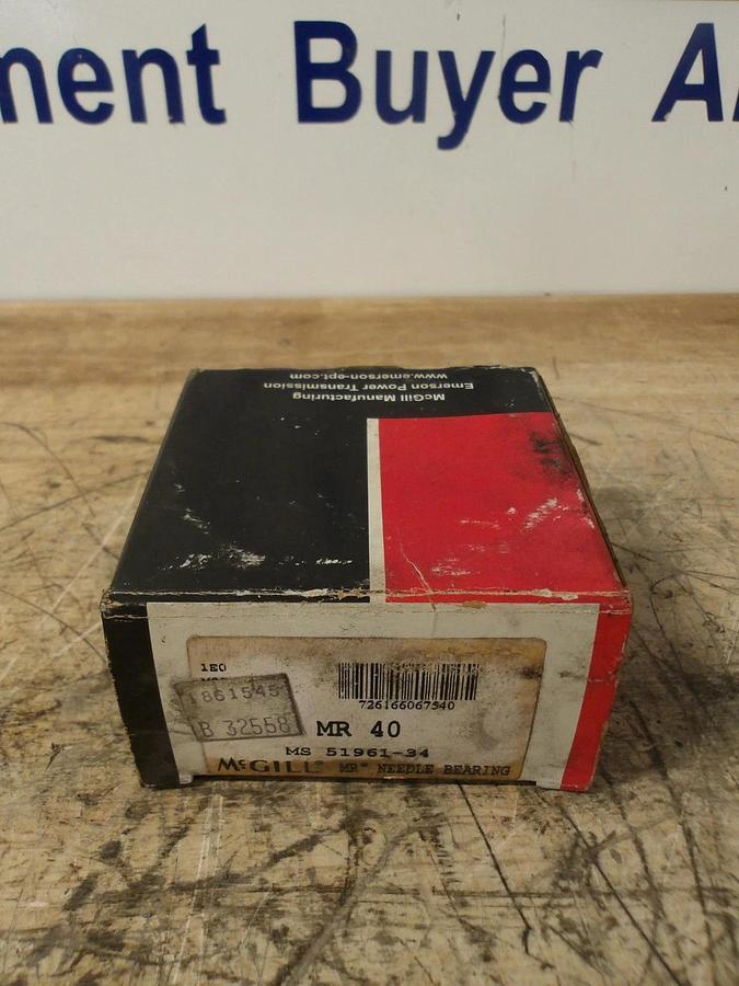 MCGILL MR40 PRECISION NEEDLE BEARING 2-1/2" BORE, #728241G NIB