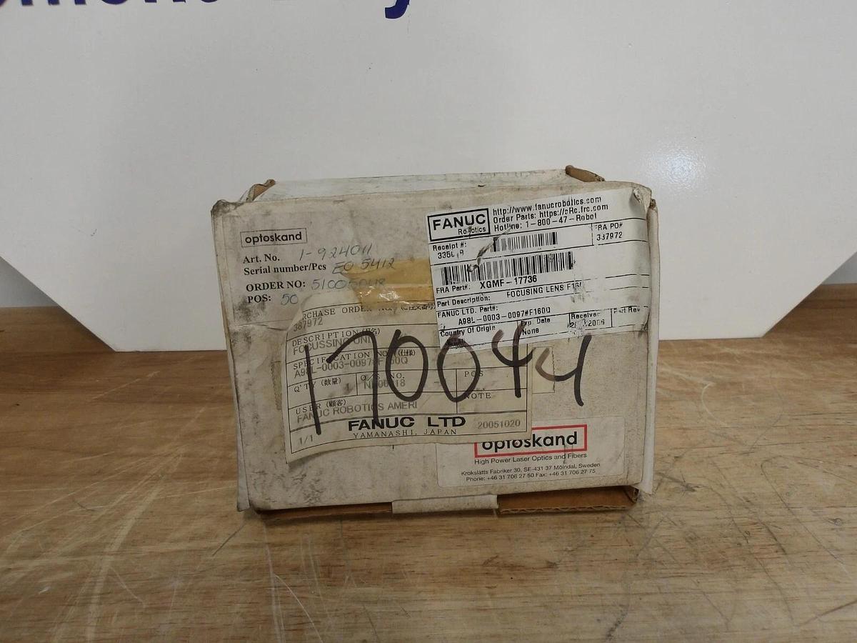 OPTOSKAND / FANUC F160 LASER FOCUSING LENS A986-0003-0097 F160Q, #415 NIB