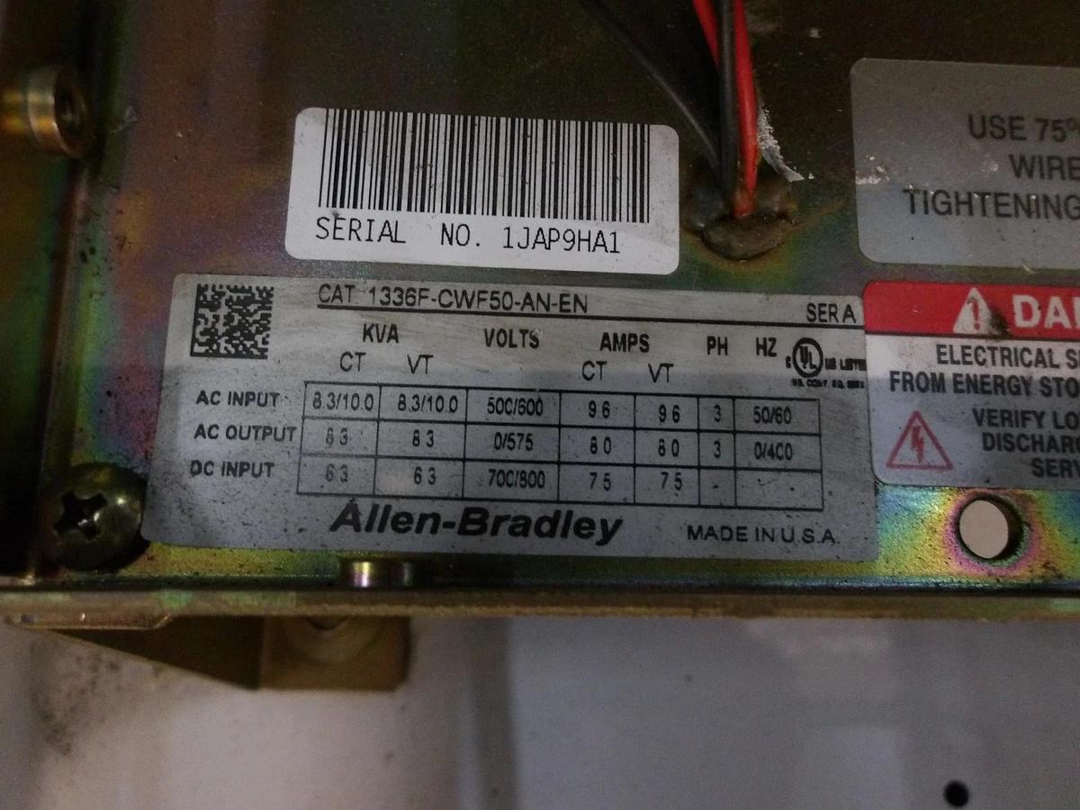Used ALLEN BRADLEY 1336F CENTERLINE BUCKET W/ 5 HP DRIVE, #1029830G USED