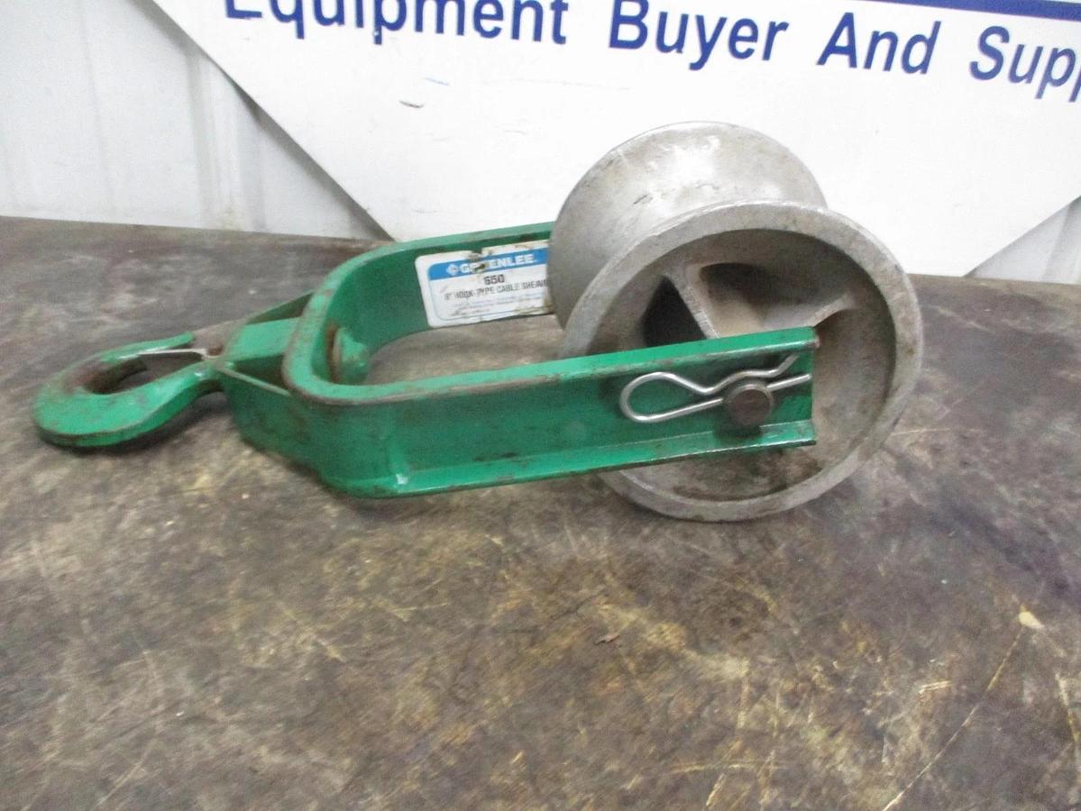 Used GREENLEE 650 (6") HOOK-TYPE CABLE SHEAVE, #311933J USED