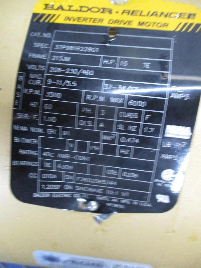 Used EBARA 2" X 2-1/2" STAINLESS 15 HP PUMP, #612945J NEW