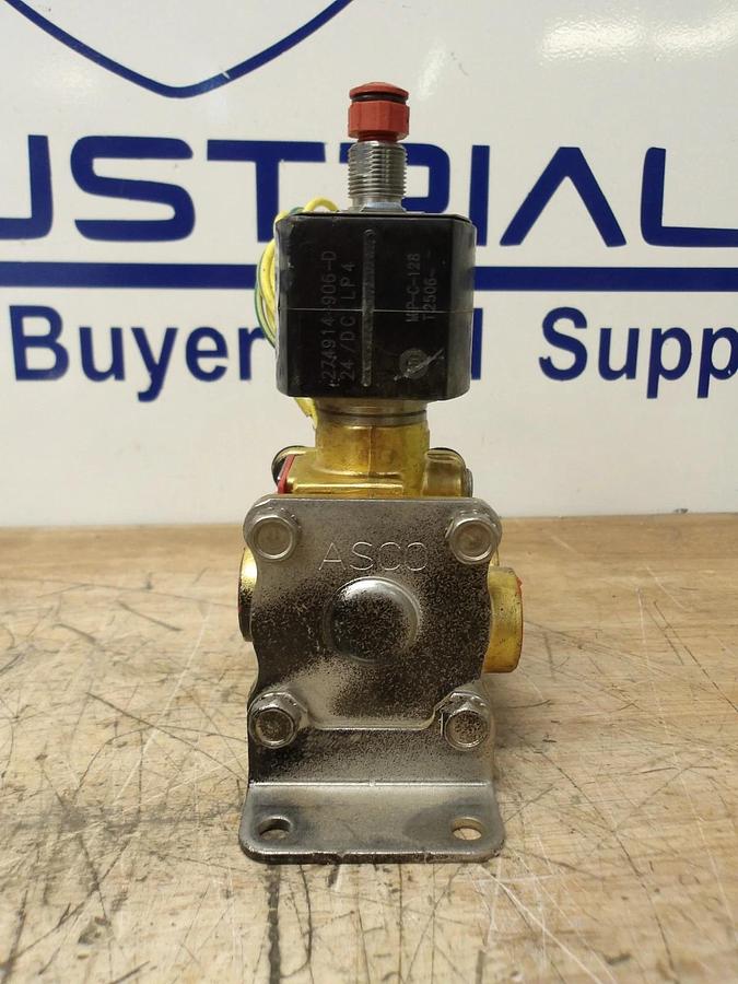 Used ASCO RED HAT 1/2" BRASS SOLENOID VALVE, #611140G NEW
