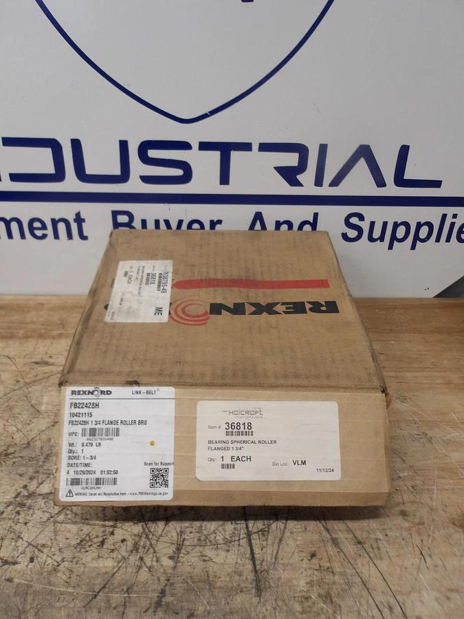 REXNORD FB22428H FLANGED MOUNTED BEARING 1-3/4" BORE, #729242G NIB