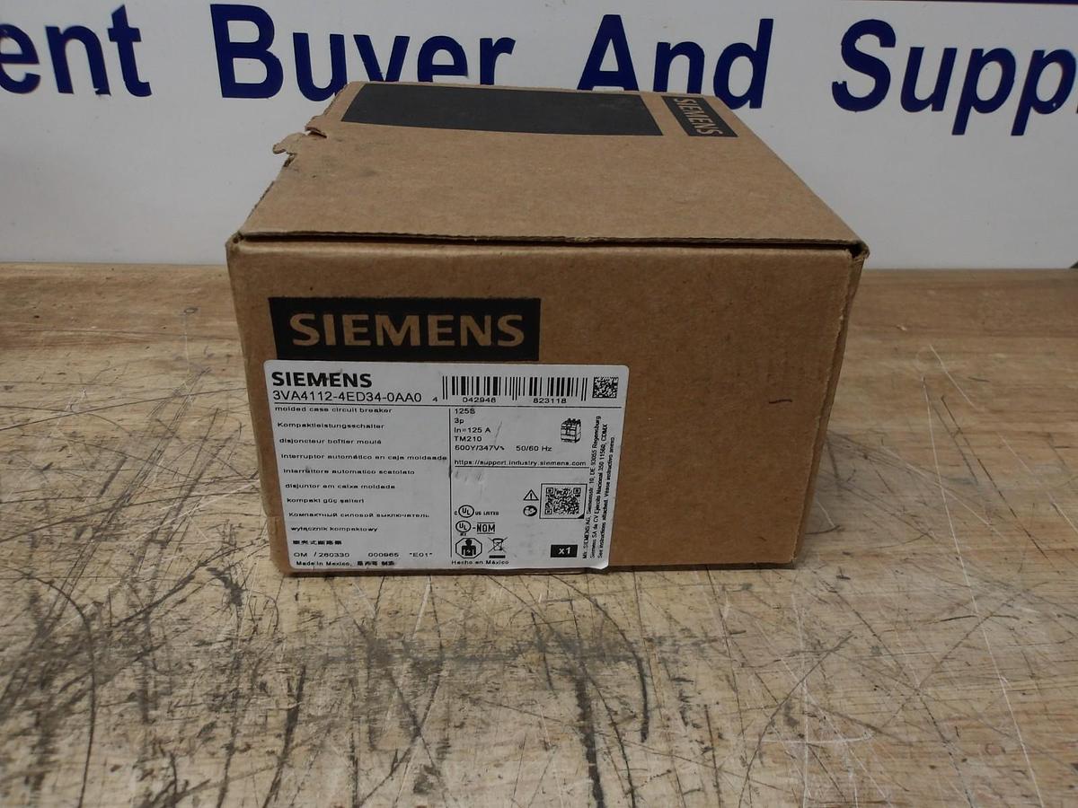 SIEMENS 125 AMP CIRCUIT BREAKER 240-480-600 V, #581017G NIB