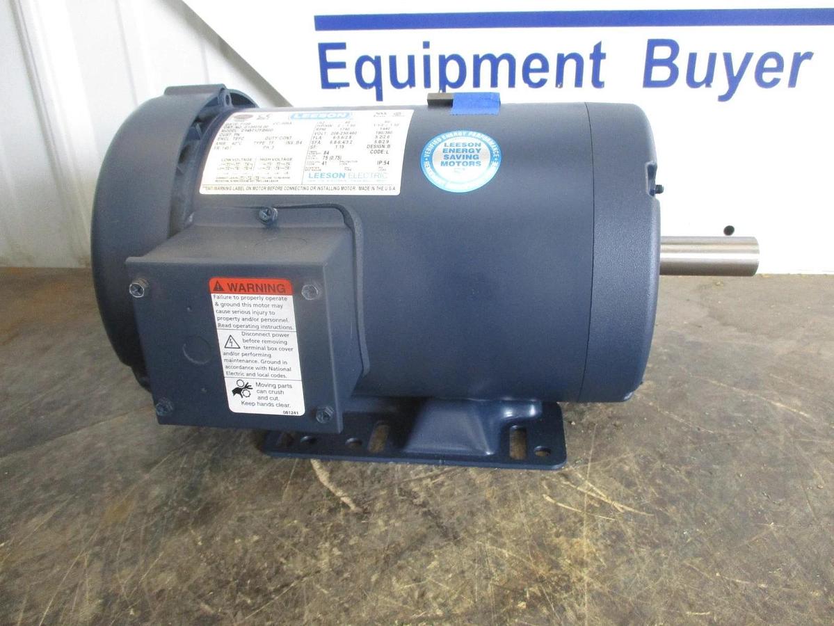 Used LEESON 2 HP MOTOR, FR 145T, 1740 1440 RPM, #691029J NEW