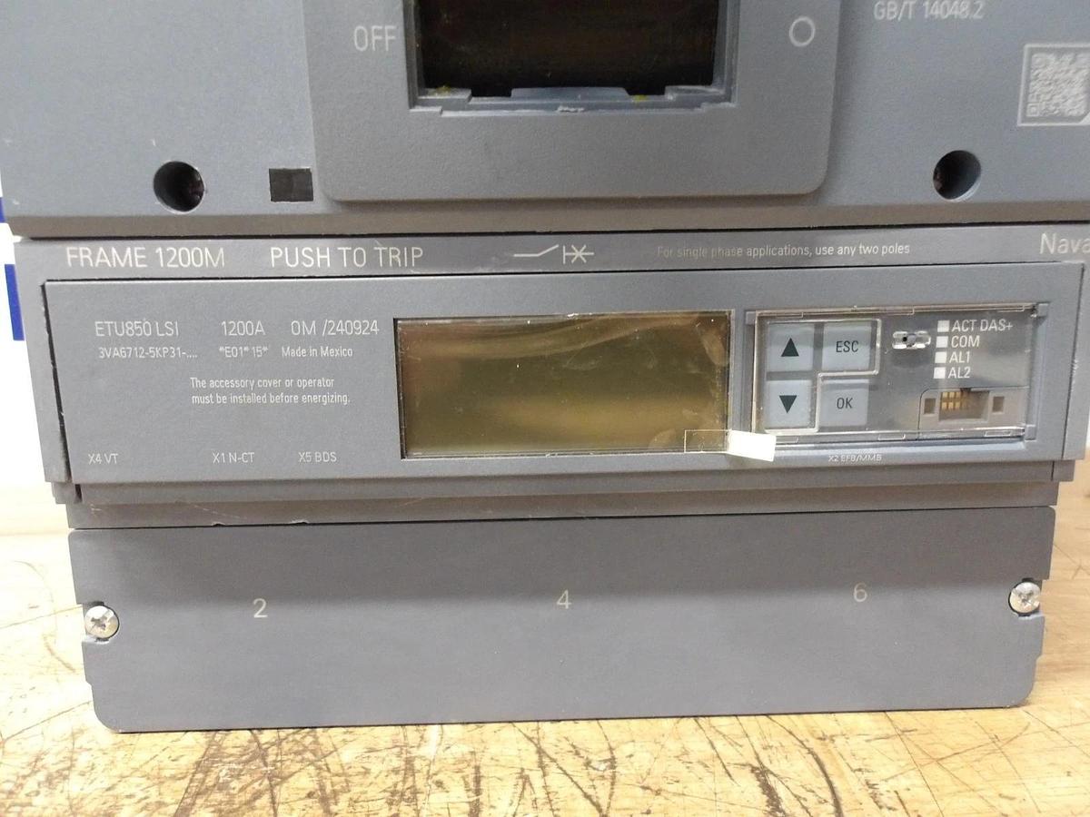 Used SIEMENS 1200 AMP BREAKER 3VA6712-6KP31-0AA0, #1126830G NEW