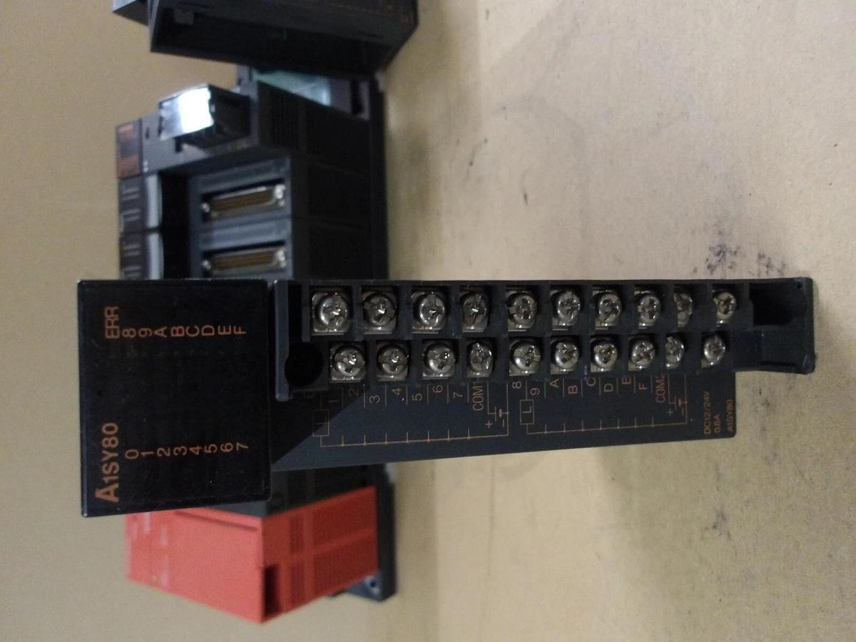 Used MITSUBISHI A2SHCPU RACK & CARDS, #410810G USED