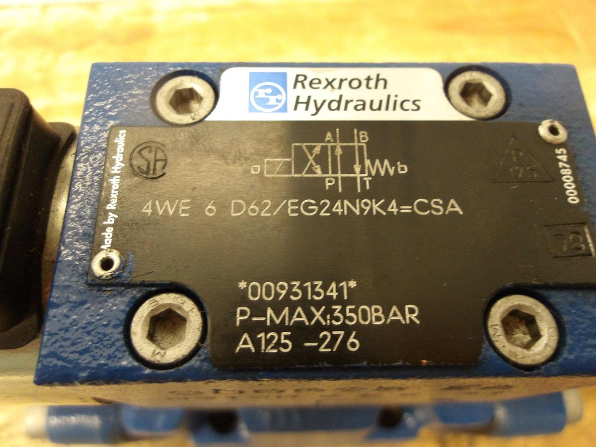 Used REXROTH 4WE-6-D62/EG24N9K4-CSA DIRECTIONAL VALVE