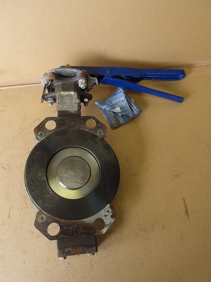Used KEYSTONE 4" STEEL BUTTERFLY VALVE, #617947G NEW