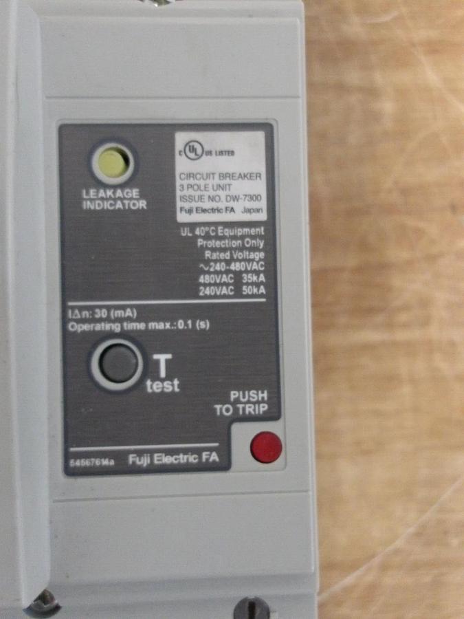 Used FUJI 400 AMP EARTH LEAKAGE BREAKER EW400SAGU, #221130G NEW