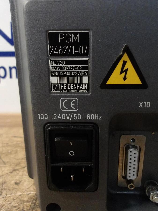 Used HEIDENHAIN PGM246271-07 DISPLAY OPERATOR PANEL, #1301053G PARTS ONLY