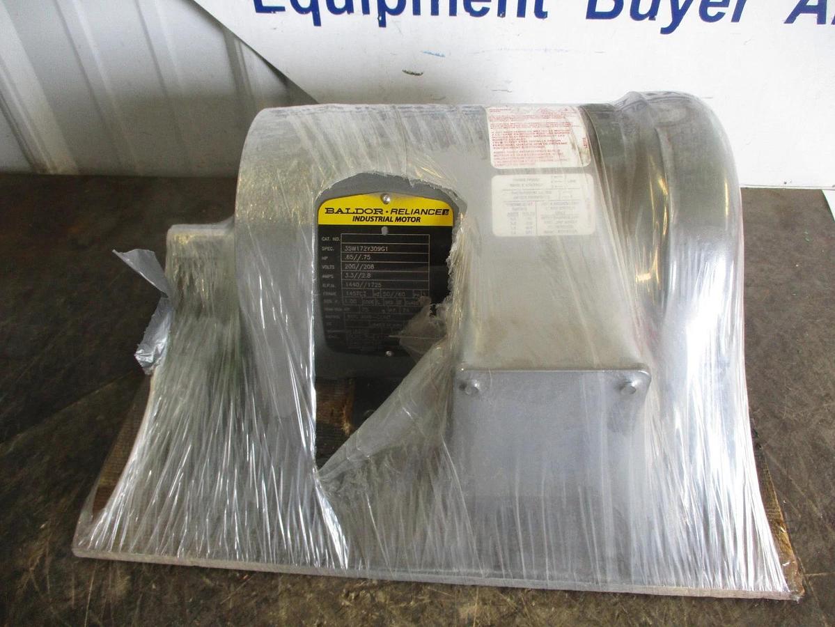 BALDOR RELIANCE .65 .75 MOTOR, FR 145TCZ, 200 208 V, 1440 1725 RPM, #691219J