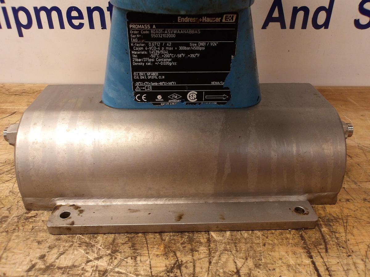 Used ENDRESS HAUSER PROMASS A 80A01 MASS FLOW TUBE 1/24"
