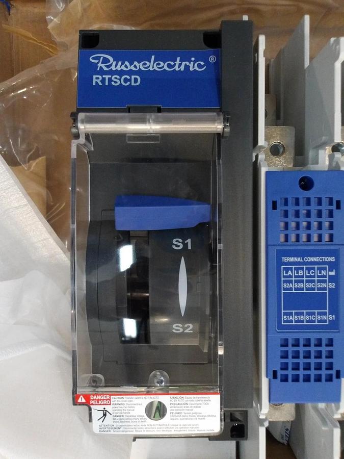 RUSSELECTRIC RTSCD TRANSFER SWITC R6A04040, 400 AMP, #1221015G NIB