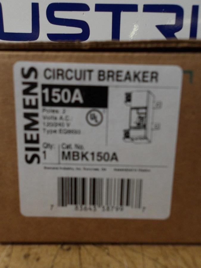 SIEMENS 150 AMP BREAKER MBK150A, #123941G NIB
