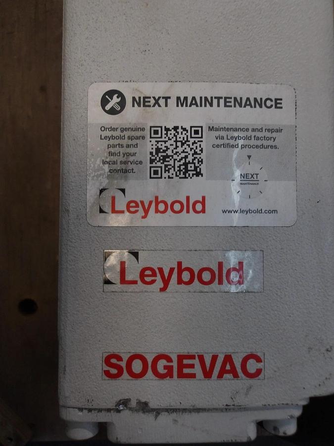 Used LEYBOLD SOGEVAC S170852 VACUUM PUMP, 2HP, 230/460 V, 1720 RPM, #722340G NEW