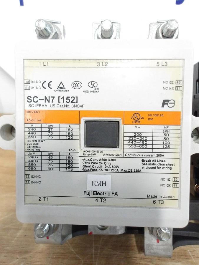 Used FUJI SCN7-15S MACHINE CONTACTOR 3NC4F (LOT OF 2) #3131017G NEW