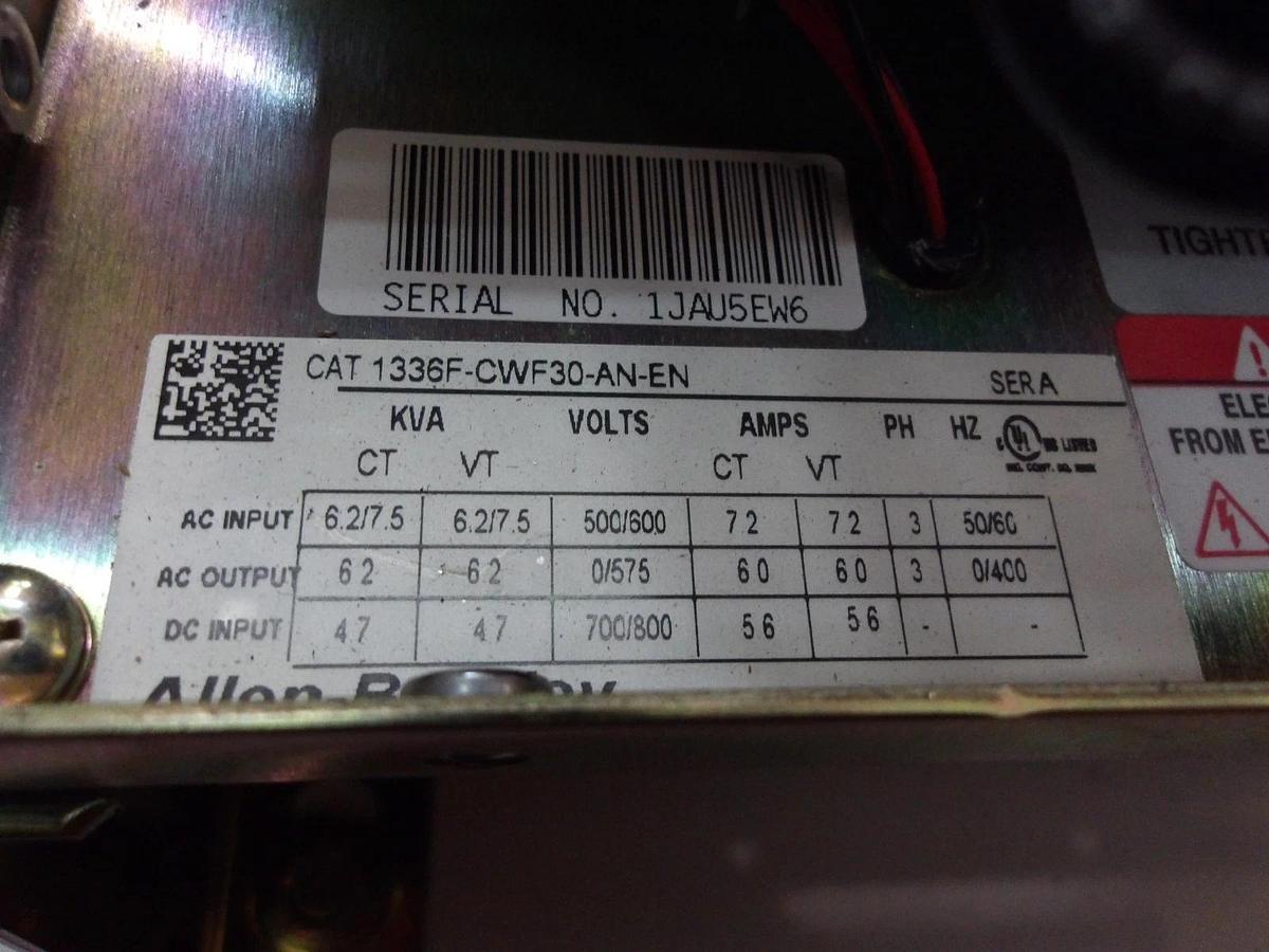 Used ALLEN BRADLEY 1336F CENTERLINE BUCKET W/ 3 HP DRIVE, #10301213G USED