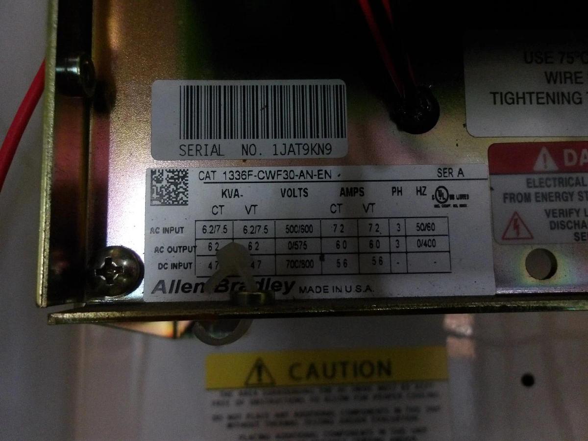 Used ALLEN BRADLEY 1336F CENTERLINE BUCKET W/ 3 HP DRIVE, #1029942G USED