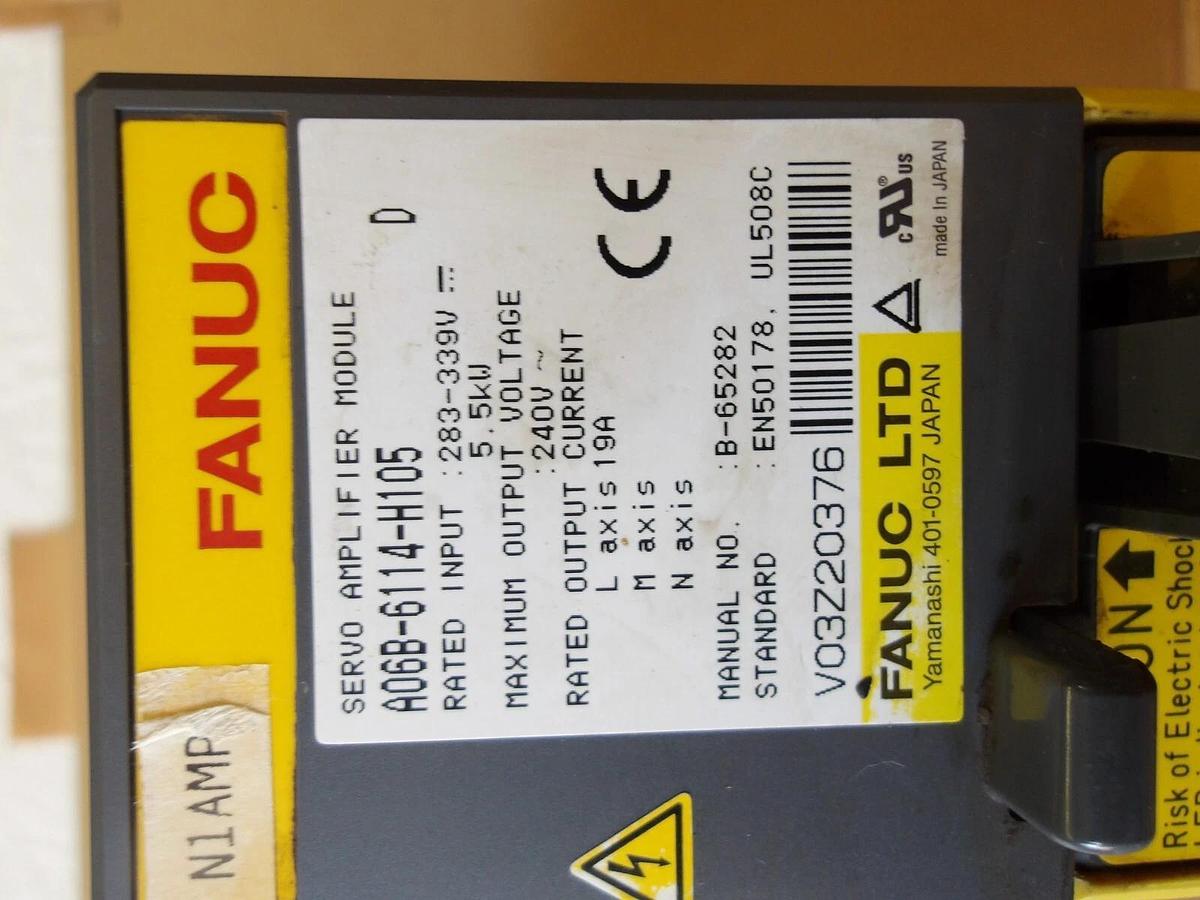 Used FANUC A06B-6114-H105 SERVO AMPLIFIER MODULE, #6251050G USED