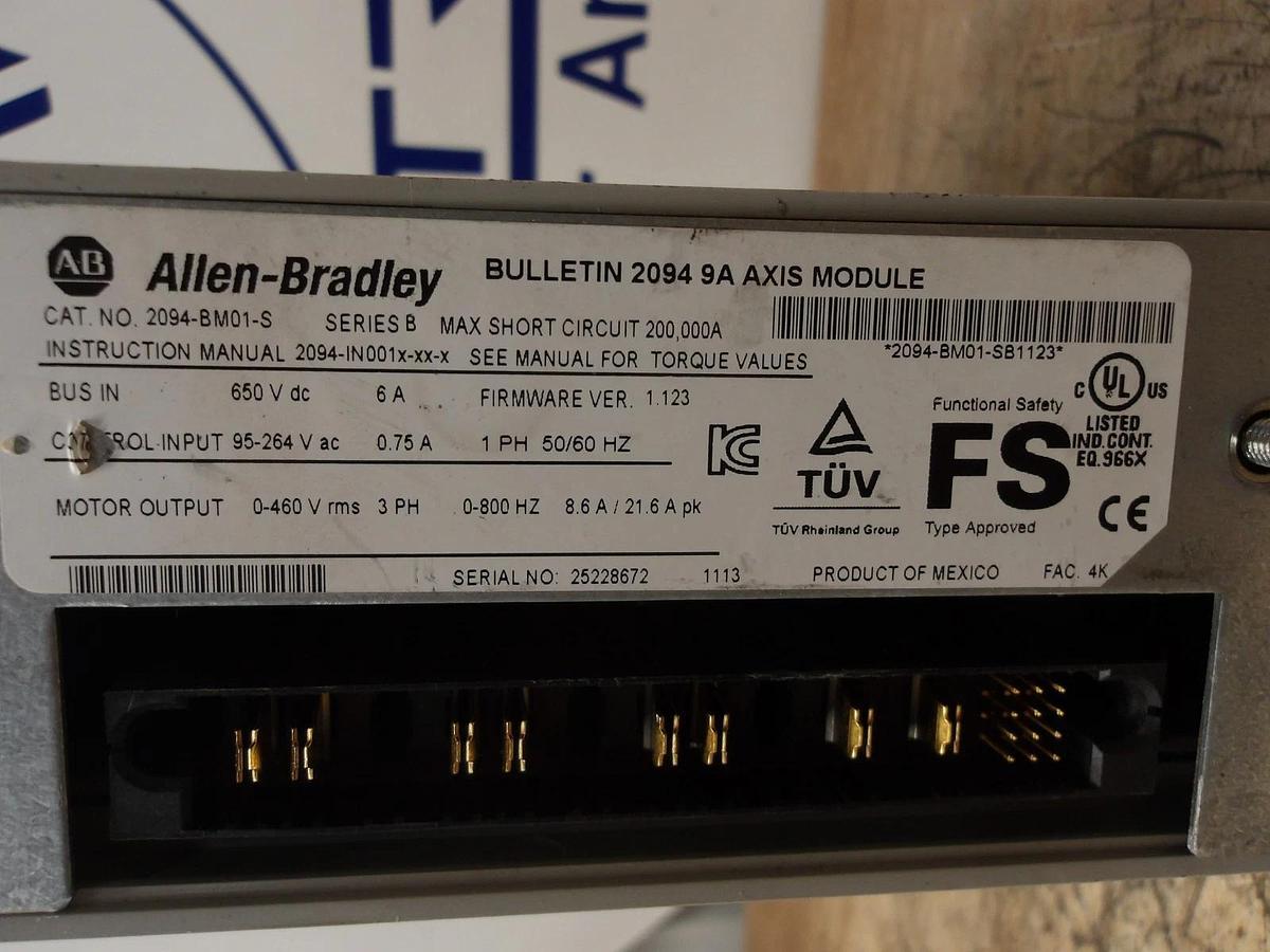 Used ALLEN BRADLEY 2094-BM01-S KINETIX 6000 SERVO, #430102G PARTS ONLY