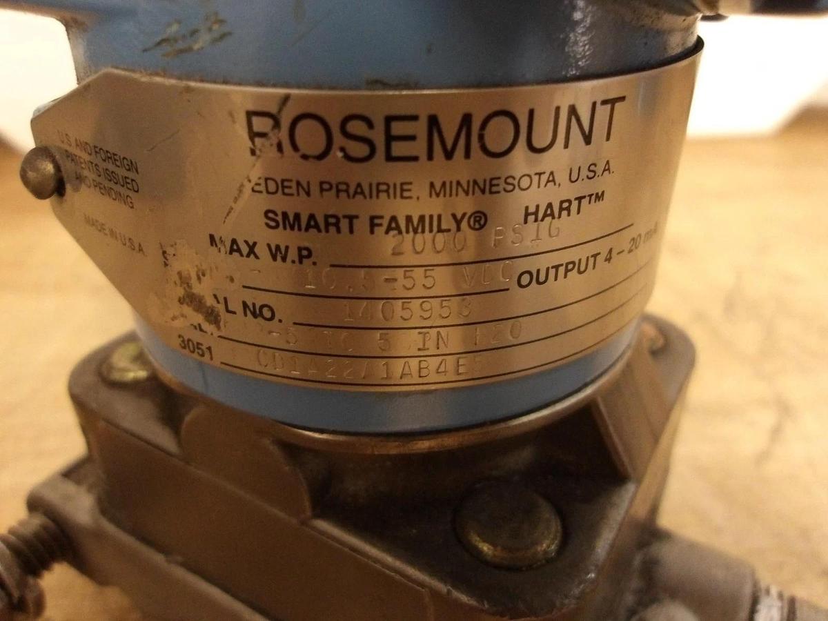 Used ROSEMOUNT 3051 PRESSURE TRANSMITTER, #92315G USED
