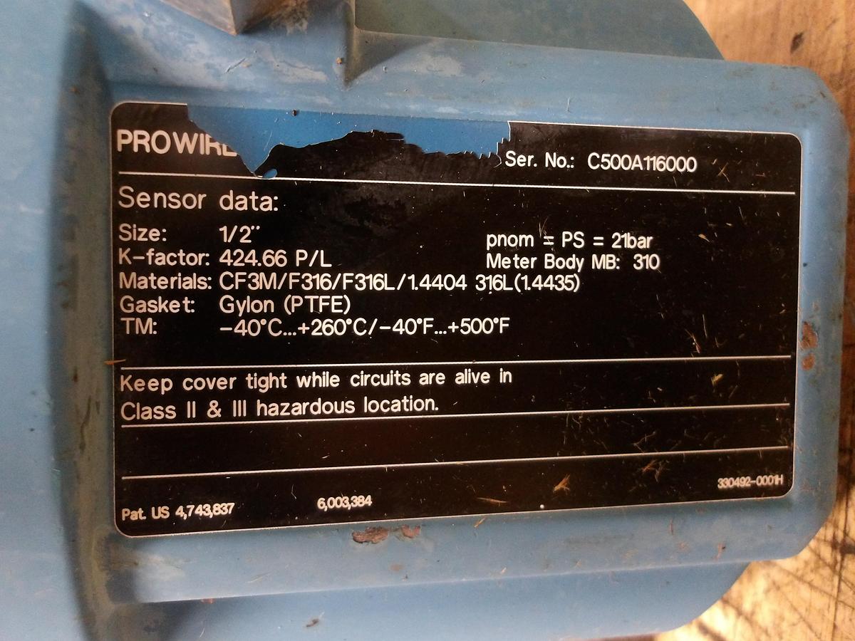 Used ENDRESS HAUSER PROWIRL 72 FLOW TUBE 1/2"