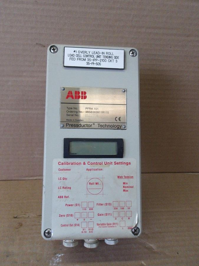 Used ABB PFRA-101 PRESSDUCTOR LOAD CELL CONTROLLER, #79925G USED