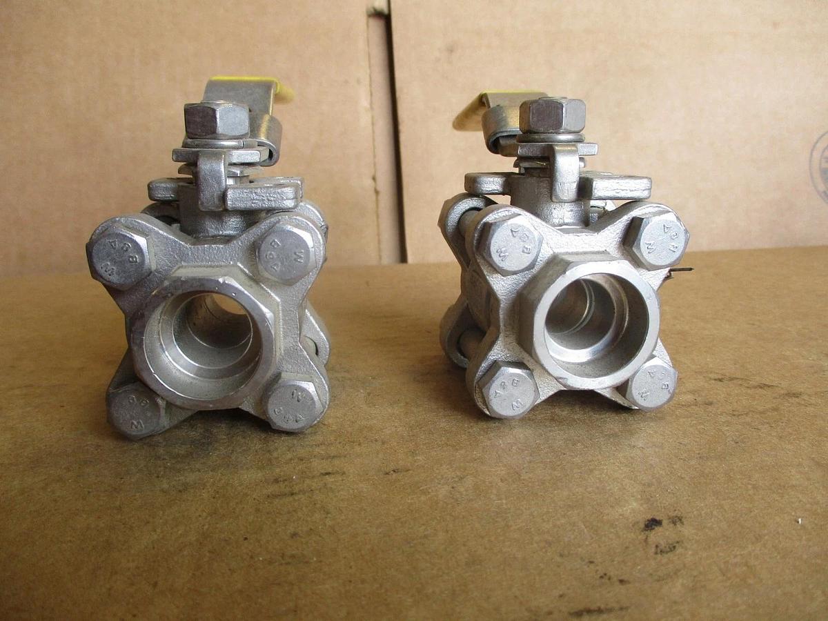 Used WARREN 1/2" STAINLESS BALL VALVE (SOCKET WELD) (LOT OF 2), #4161211J NEW