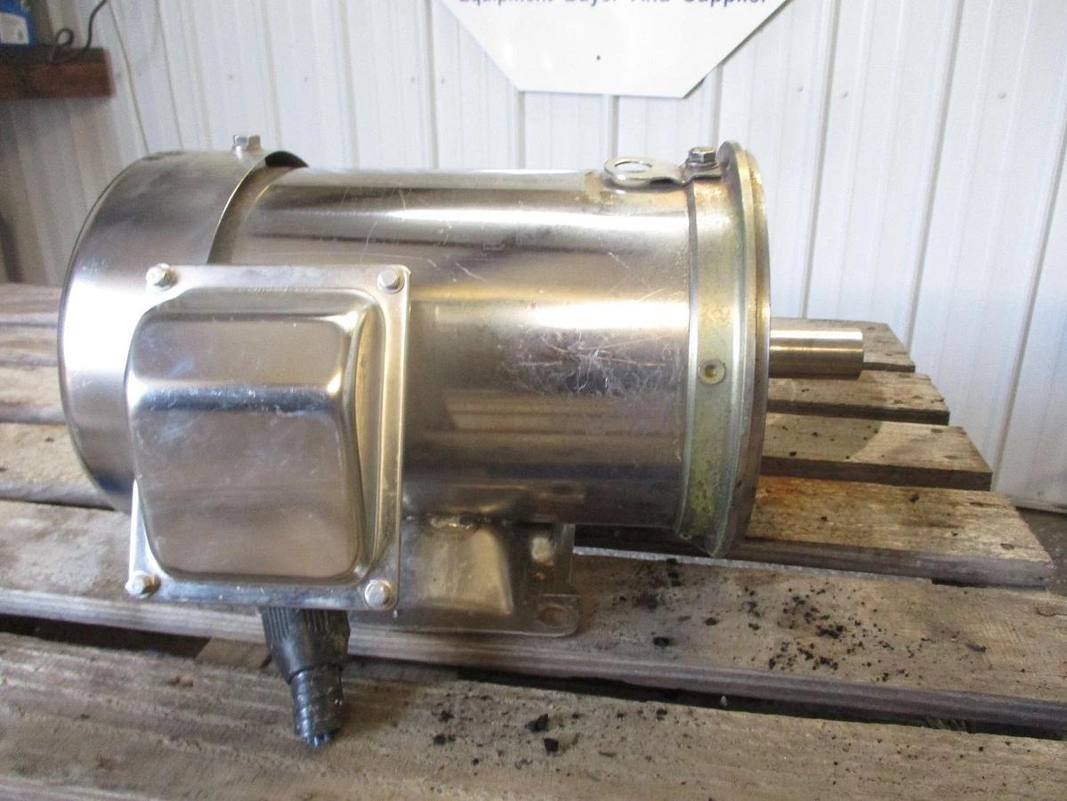 Used STERLING 3 HP STAINLESS MOTOR, FR 182TC, 1745 RPM, 208-230/460 V, #610916J USED