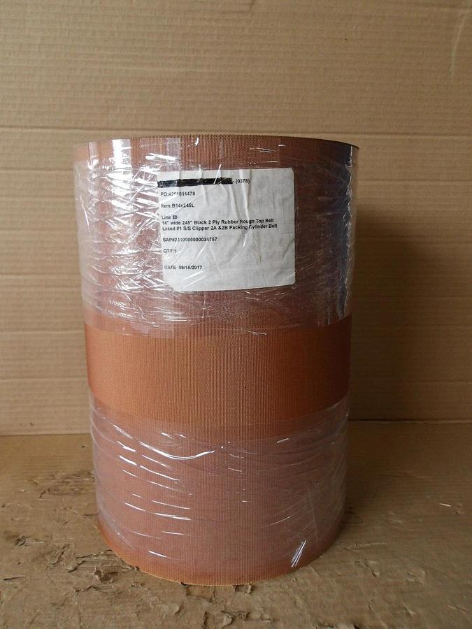 Used CONVEYOR BELT LACED S/S ENDS, 20 FT X 14 IN, #93830G NEW