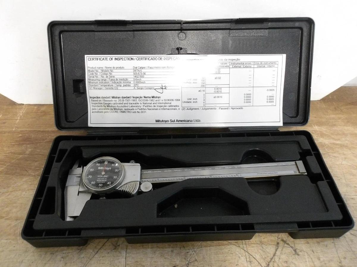 Used MITUTOYO D6TN-6 DIAL CALIPER, #814855G USED