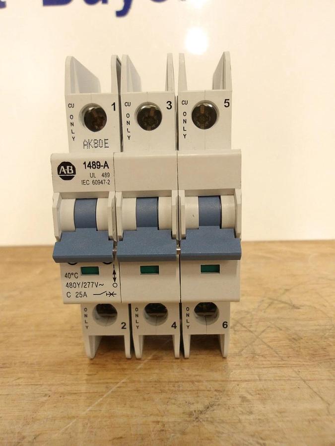 ALLEN BRADLEY 1489-A3C250 INDUSTRIAL CIRCUIT BREAKER 25 AMP, 3 P, #417137G NIB