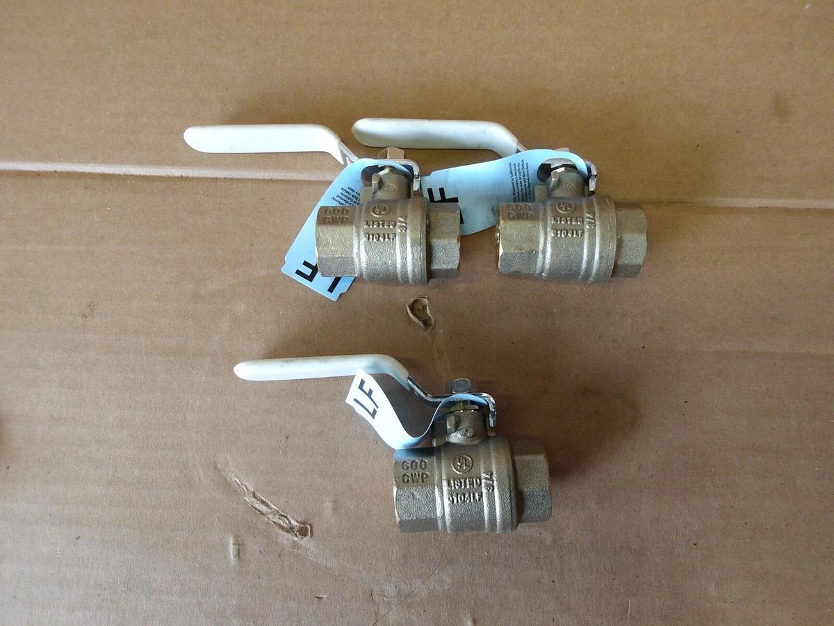 Used APOLLO 3/4" BRASS BALL VALVE (LOT OF 3) #108825G NEW