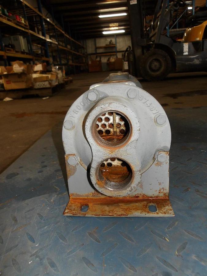 Used YOUNG 1-1/2" X 1-3/4" HEAT EXCHANGER F-502-ER-2P, #51914G NEW