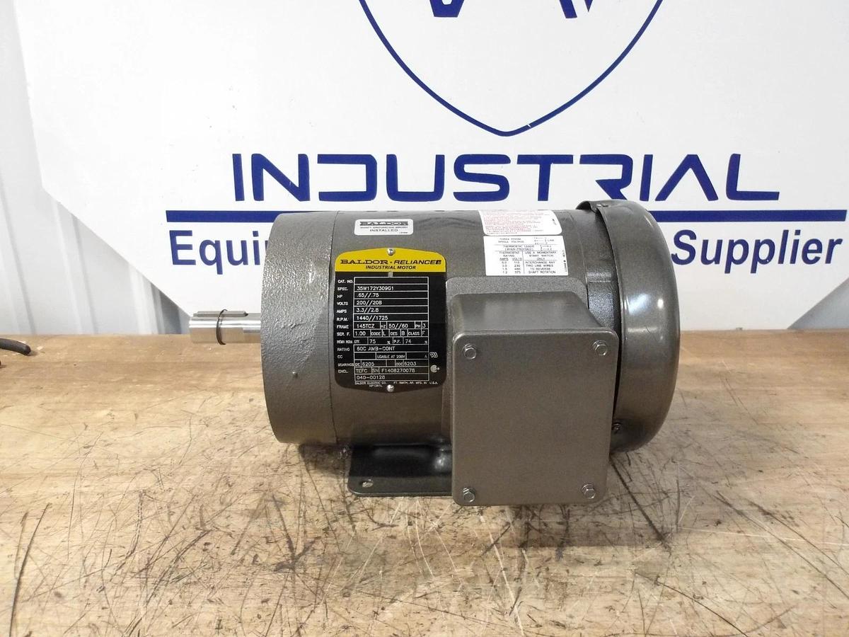 BALDOR RELIANCE .65/.75 HP MOTOR, 200-208 V, 1440-1725 RPM, 145TCZ FR, #69817G