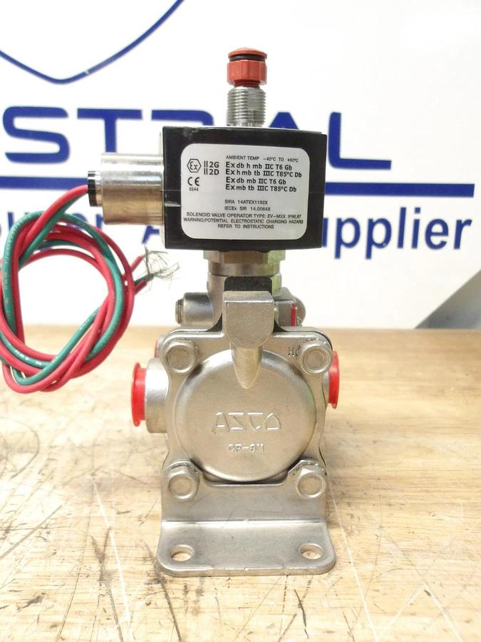 Used ASCO RED HAT 1/2" SOLENOID VALVE EVMF8316G384MB, #61841G NEW