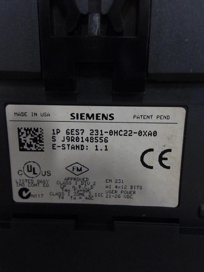Used SIEMENS IP6ES7-231-OHC22-OXAO INPUT ANALOG MODULE, #521121G NEW